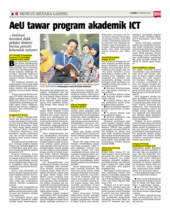 Berita Harian - 19/01/2014