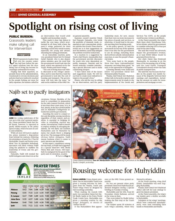 New Straits Times - 10/12/2015