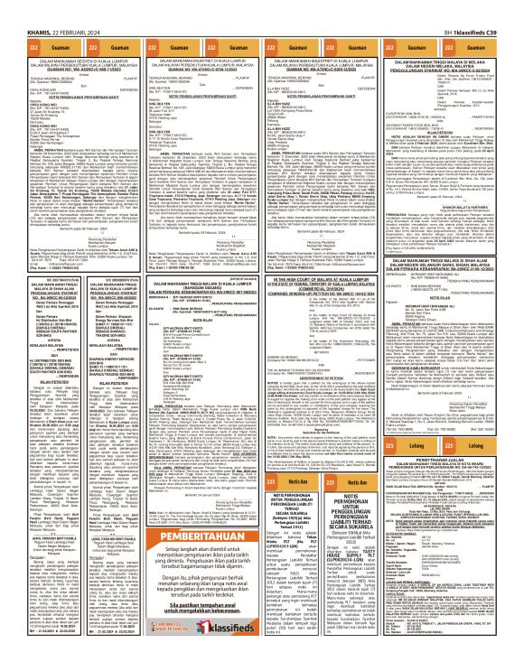 Berita Harian - 22/02/2024